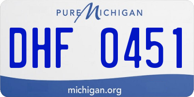 MI license plate DHF0451