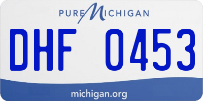 MI license plate DHF0453