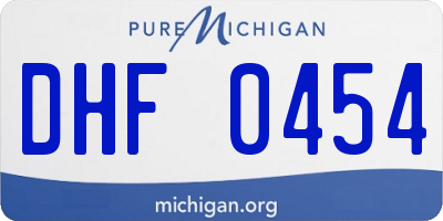 MI license plate DHF0454