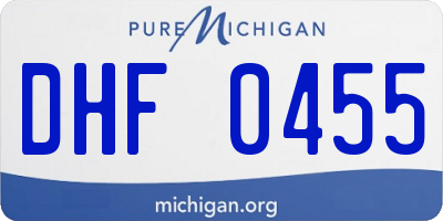 MI license plate DHF0455