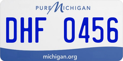 MI license plate DHF0456