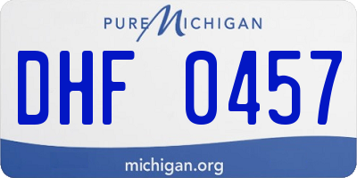 MI license plate DHF0457