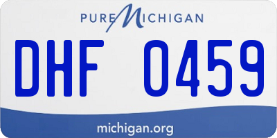 MI license plate DHF0459