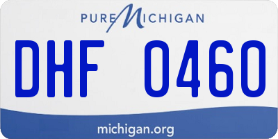 MI license plate DHF0460