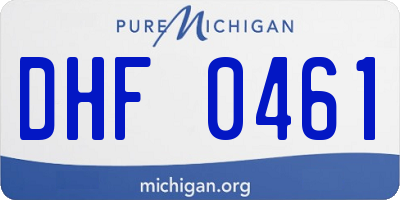 MI license plate DHF0461