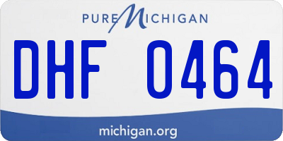 MI license plate DHF0464