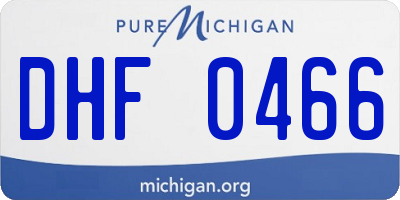 MI license plate DHF0466