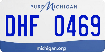 MI license plate DHF0469