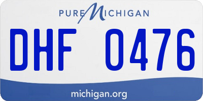 MI license plate DHF0476