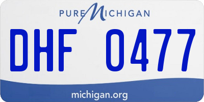 MI license plate DHF0477