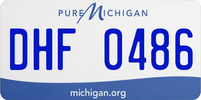 MI license plate DHF0486