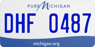 MI license plate DHF0487