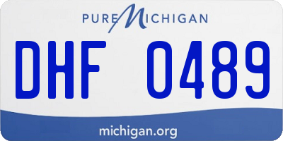 MI license plate DHF0489