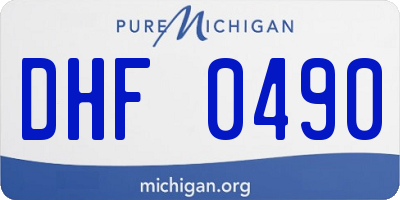 MI license plate DHF0490