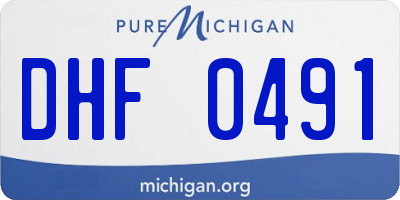 MI license plate DHF0491