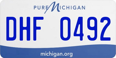 MI license plate DHF0492