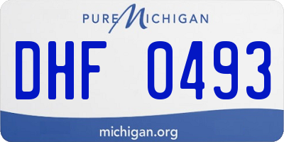 MI license plate DHF0493