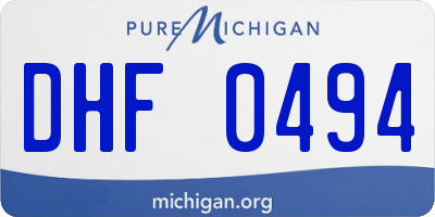 MI license plate DHF0494