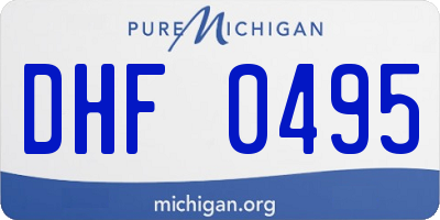MI license plate DHF0495