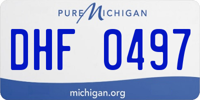 MI license plate DHF0497
