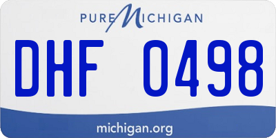 MI license plate DHF0498