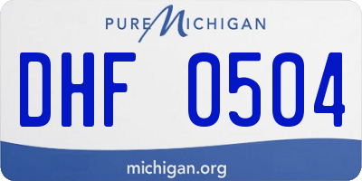 MI license plate DHF0504