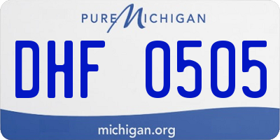 MI license plate DHF0505