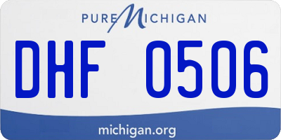 MI license plate DHF0506