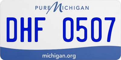 MI license plate DHF0507