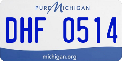 MI license plate DHF0514