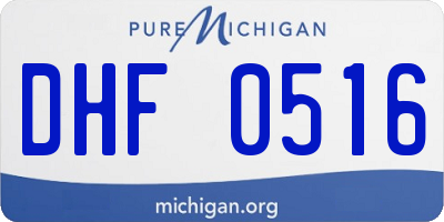 MI license plate DHF0516