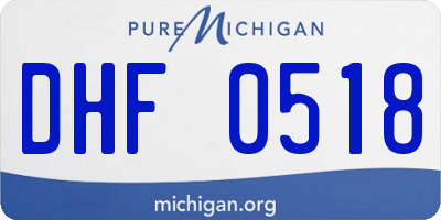 MI license plate DHF0518
