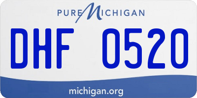 MI license plate DHF0520