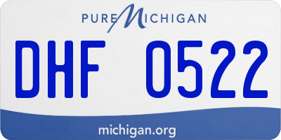 MI license plate DHF0522