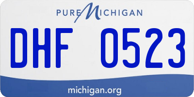 MI license plate DHF0523