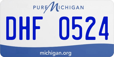 MI license plate DHF0524