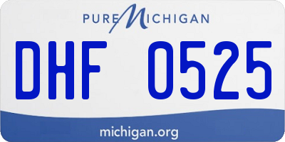 MI license plate DHF0525