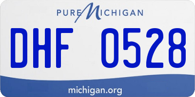 MI license plate DHF0528