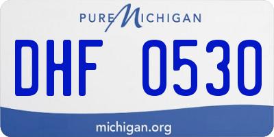 MI license plate DHF0530