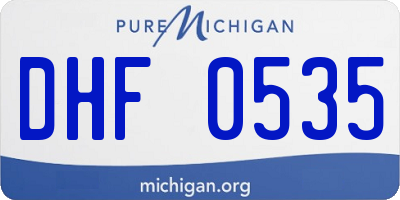 MI license plate DHF0535