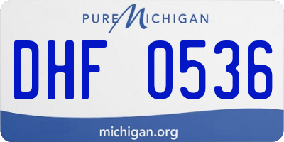 MI license plate DHF0536
