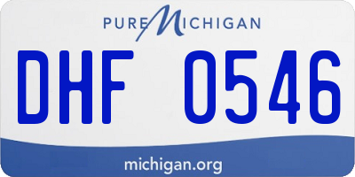 MI license plate DHF0546