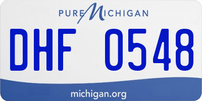 MI license plate DHF0548