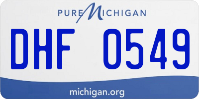 MI license plate DHF0549