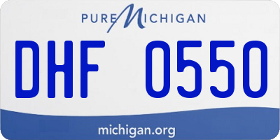 MI license plate DHF0550