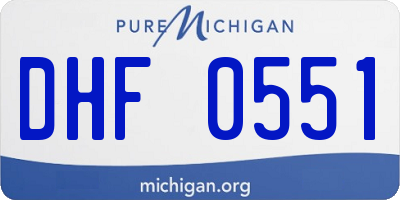 MI license plate DHF0551