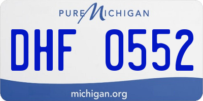 MI license plate DHF0552