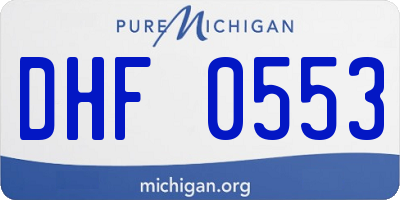 MI license plate DHF0553