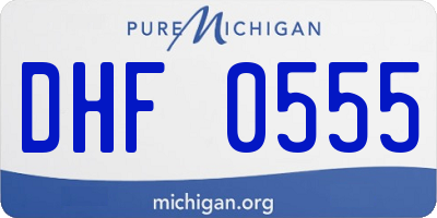 MI license plate DHF0555