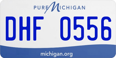 MI license plate DHF0556